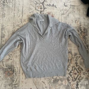 Gray lightweight collared sweater: size small